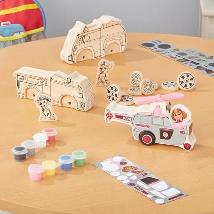 Melissa & Doug PAW Patrol Wooden Vehicles Craft Kit - 3 Decorate Your Own Vehicles, 3 Play Figures by Melissa & Doug - Image 9