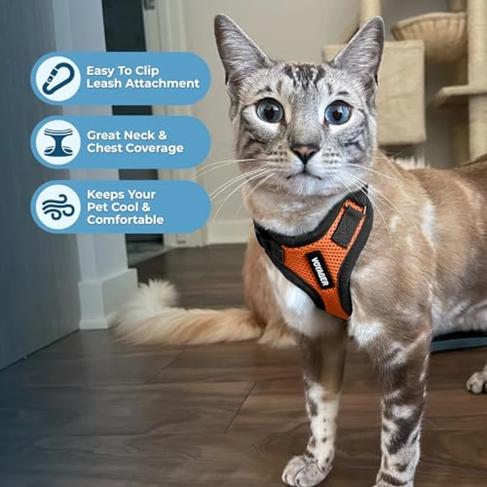 Voyager Step-in Lock Pet Harness - All Weather Mesh, Adjustable Step in Harness for Cats and Dogs by Best Pet Supplies - Orange/Black Trim, XXXS by Best Pet Supplies - Image 5