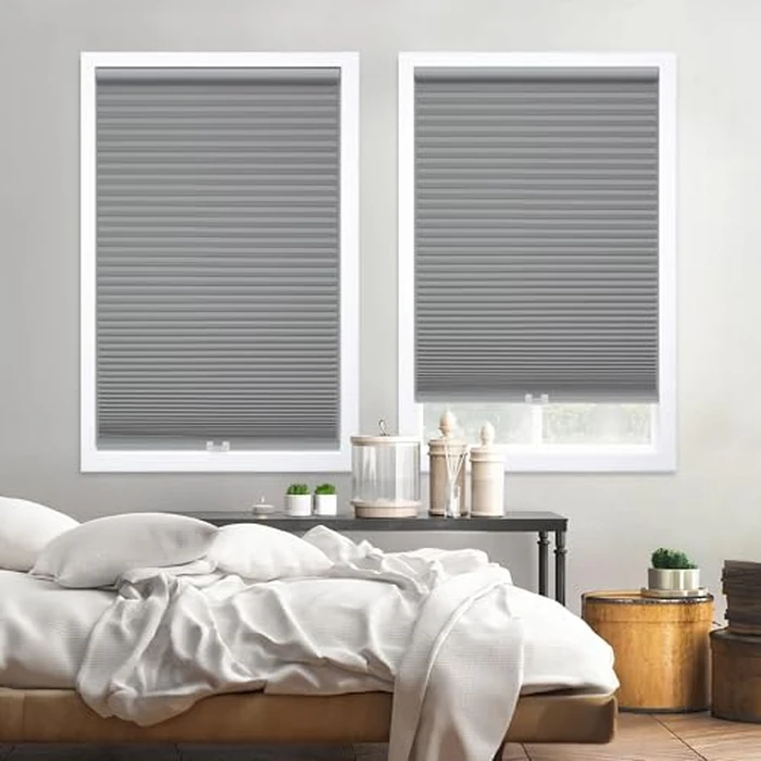 DEZ FURNISHINGS Cordless 1.5" Blackout Cellular Shade, 20.5"W x 64"H, Anchor Gray by DEZ Furnishings - Image 4