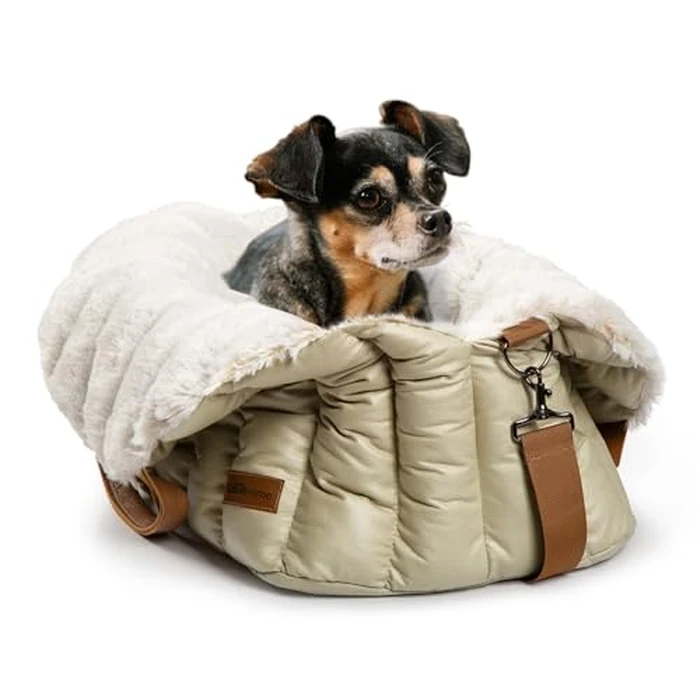 ClevaHome Small Dog Car Seat & Travel Carrier & Pet Bed, Soft Fleece Interior for Dogs up to 10lbs, Stylish Pet Travel Tote for Indoor and Outdoor Use by Cleva - Used - Very Good condition