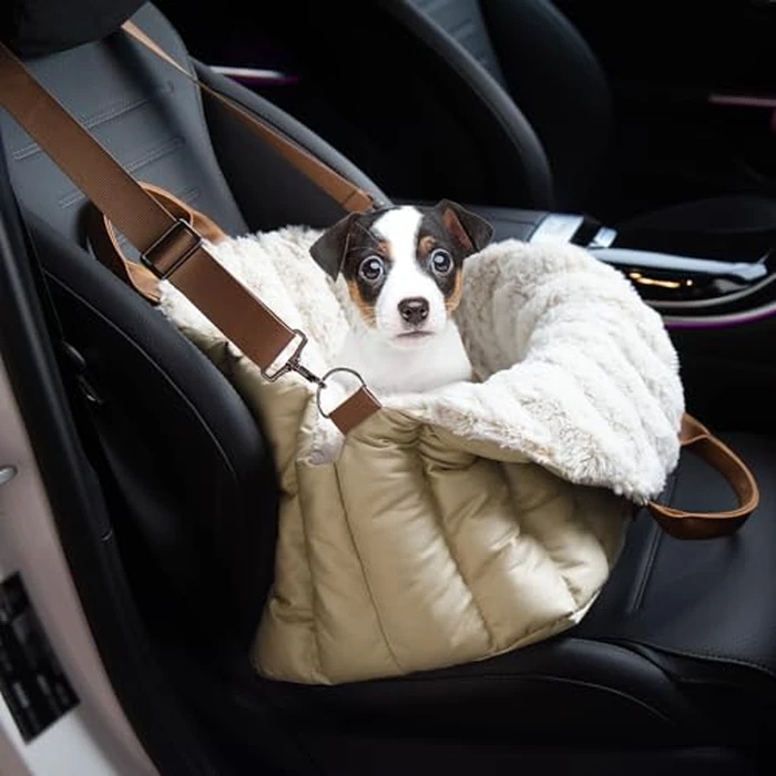 ClevaHome Small Dog Car Seat & Travel Carrier & Pet Bed, Soft Fleece Interior for Dogs up to 10lbs, Stylish Pet Travel Tote for Indoor and Outdoor Use by Cleva - Image 2