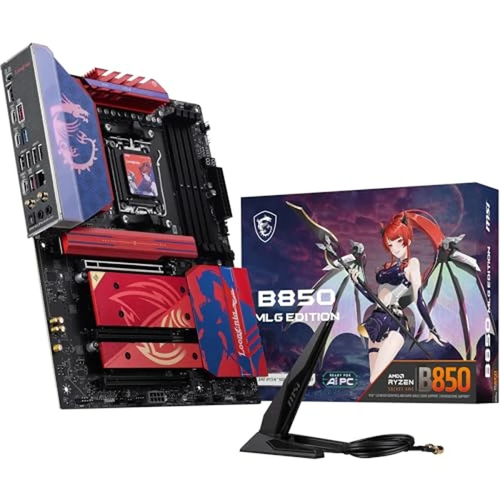 MSI B850 MLG Edition Motherboard, ATX - Supports AMD Ryzen 9000/8000/7000 Processors, AM5 - DDR5 Memory Boost 8400+ MT/s (OC), PCIe 5.0 x16 & 4.0 x16, M.2 Gen5, Wi-Fi 7, 5G LAN by MSI - Image 1