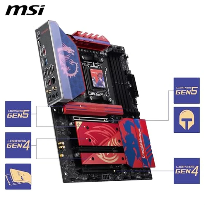 MSI B850 MLG Edition Motherboard, ATX - Supports AMD Ryzen 9000/8000/7000 Processors, AM5 - DDR5 Memory Boost 8400+ MT/s (OC), PCIe 5.0 x16 & 4.0 x16, M.2 Gen5, Wi-Fi 7, 5G LAN by MSI - Image 5