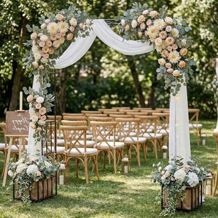 GARDFANCY Garden Arch with Planter Boxes, Metal Arbor Trellis for Climbing Plants Outdoor, Heavy Duty Iron Archway for Wedding Ceremony Party Backyard Lawn Patio Decor, Black by GARDFANCY - Image 6