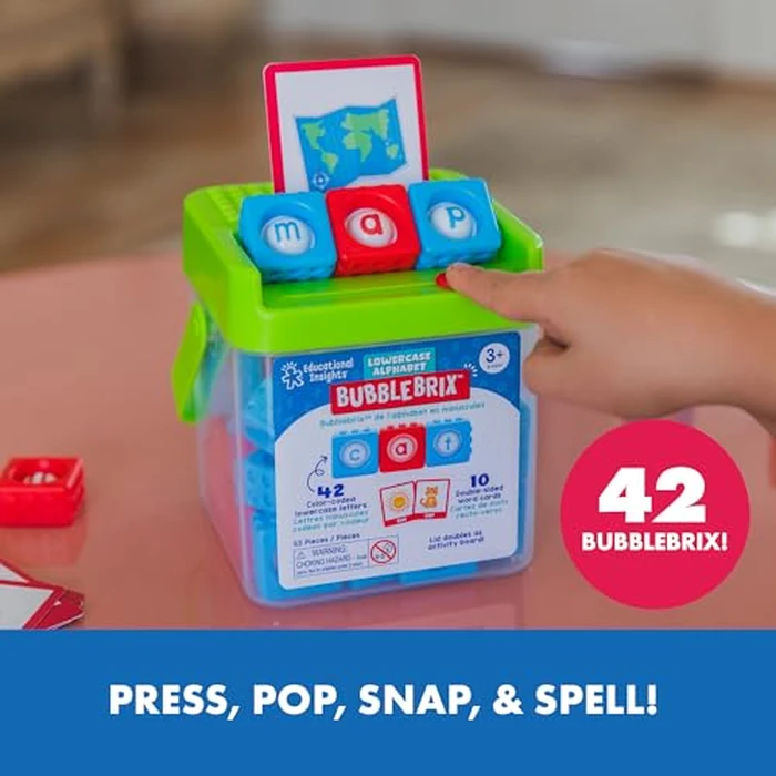 Educational Insights Lowercase Alphabet BubbleBrix - Sensory Alphabet Learning Toys, Literacy Manipulatives for Preschoolers, Toddler Pop It Toys, Preschool Fine Motor Activities for Learning Letters by Educational Insights - Image 3