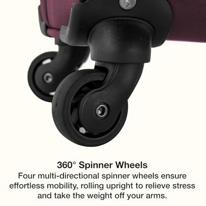 U.S. Traveler Anzio Softside Expandable Spinner Luggage, Burgundy, Checked-Large 30-Inch by U.S. Traveler - Image 4