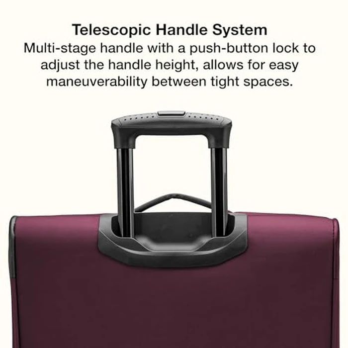 U.S. Traveler Anzio Softside Expandable Spinner Luggage, Burgundy, Checked-Large 30-Inch by U.S. Traveler - Image 5