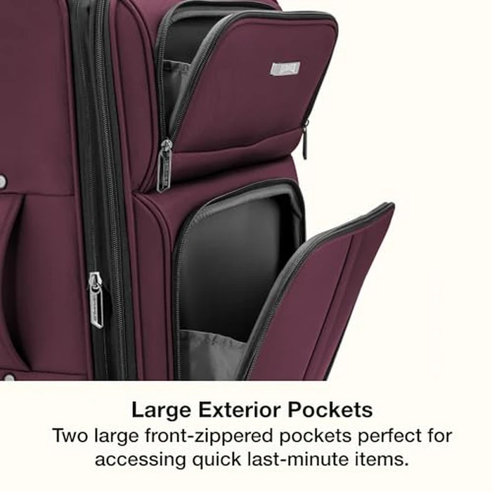 U.S. Traveler Anzio Softside Expandable Spinner Luggage, Burgundy, Checked-Large 30-Inch by U.S. Traveler - Image 6