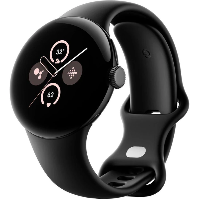 Google Pixel Watch 2 (Bluetooth) - 32GB - 1.2 inch - Matte Black Aluminum Case with Obsidian Fluoroelastomer Active Band by Google - Image 2