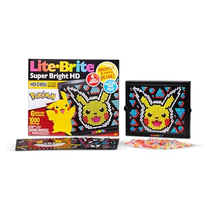Lite Brite Super Bright HD, Pokemon Edition - Creative Retro Light-Up Screen - Educational Play for Children, Enhances Creativity, Gift for Boys and Girls Ages 6+ by Lite Brite - Image 1