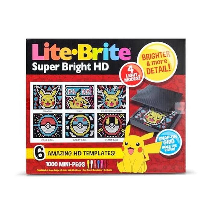 Lite Brite Super Bright HD, Pokemon Edition - Creative Retro Light-Up Screen - Educational Play for Children, Enhances Creativity, Gift for Boys and Girls Ages 6+ by Lite Brite - Image 7