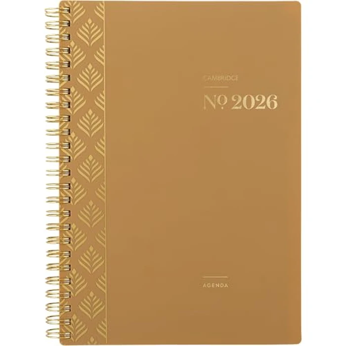 Cambridge Workstyle Focus 2026 Weekly/Monthly Planner, Small, 8.5" W x 6" H, Twin Coil Binding, Tan Poly Cover, Bilingual (1606-200F-07) by Cambridge - Used - Good condition - CA$9.05