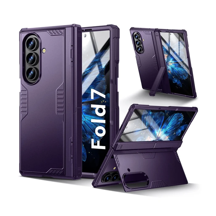 Kaiiecal for Samsung Galaxy Z-Fold-7 Case: Dual-Stand & Military Shockproof Rugged Hinge & HD Screen Protector [Anti-Scratch] Durable Shockproof Women Men Business Cover for Z Fold7 5G 2025 (Purple) by Kaiiecal - Image 1