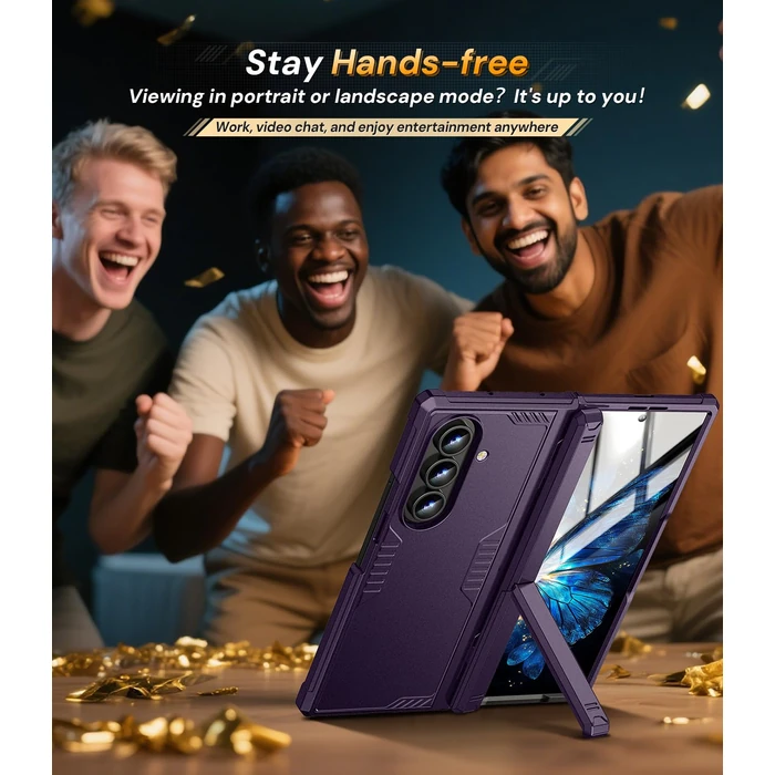 Kaiiecal for Samsung Galaxy Z-Fold-7 Case: Dual-Stand & Military Shockproof Rugged Hinge & HD Screen Protector [Anti-Scratch] Durable Shockproof Women Men Business Cover for Z Fold7 5G 2025 (Purple) by Kaiiecal - Image 8