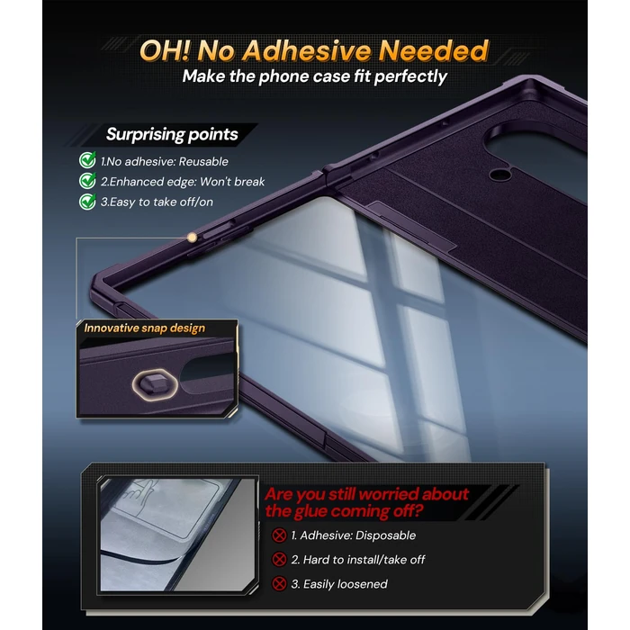 Kaiiecal for Samsung Galaxy Z-Fold-7 Case: Dual-Stand & Military Shockproof Rugged Hinge & HD Screen Protector [Anti-Scratch] Durable Shockproof Women Men Business Cover for Z Fold7 5G 2025 (Purple) by Kaiiecal - Image 9