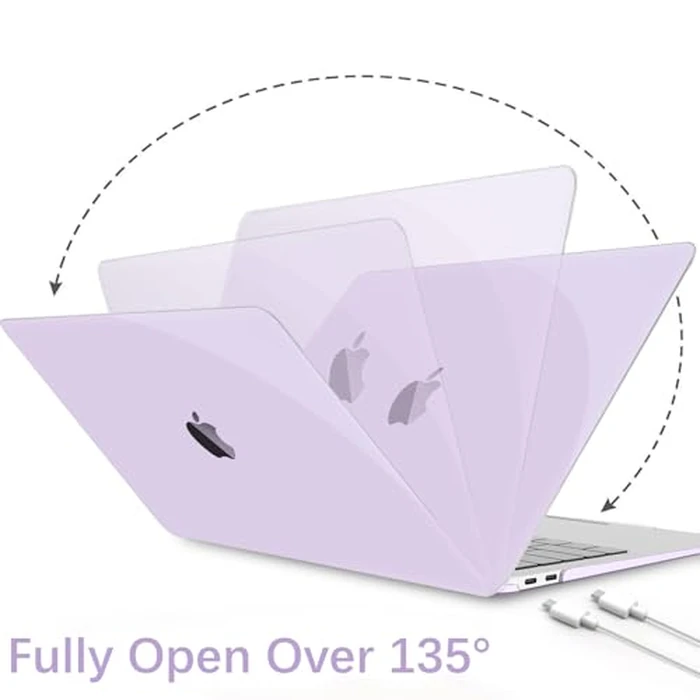 B BELK Compatible with MacBook Air 13 inch Case 2022 2021 2020 2019 2018 Release A2337 M1 A2179 A1932, Plastic Laptop Hard Shell+ Keyboard Cover+Screen Protector for MacBook Air 13.3 inch Case, Purple by B BELK - Image 5