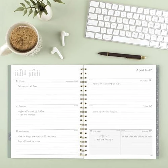 Mead Planner 2026-2027 Weekly & Monthly Academic 15-Month April-June, 8-1/2" x 11", Basic, Soft Grass (CAW62093) by Mead - Image 2