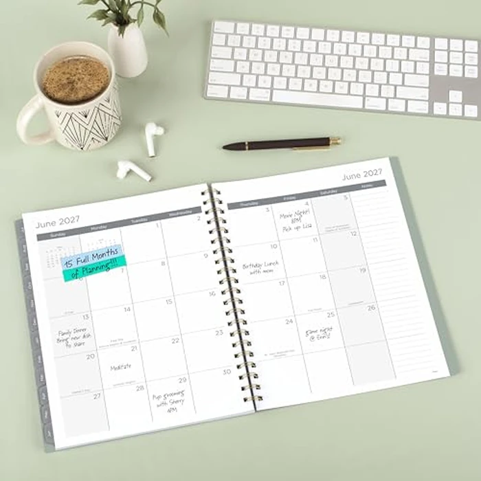 Mead Planner 2026-2027 Weekly & Monthly Academic 15-Month April-June, 8-1/2" x 11", Basic, Soft Grass (CAW62093) by Mead - Image 3