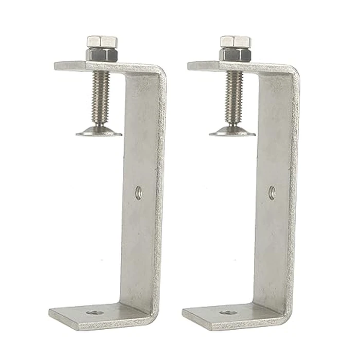 Stainless Steel C Clamps Small 5 Inch for Mounting, Heavy Duty U Clamps for Metal Working, Desk Clamp with Stable Wide Jaw Opening & Protective Pads/I-Beam Design (2pcs) by foxwake - Used - Like New condition