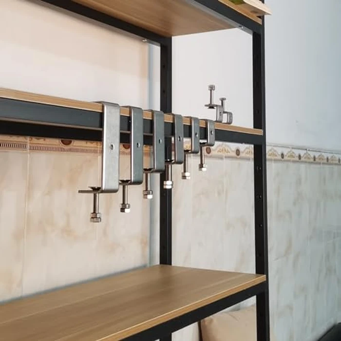 Stainless Steel C Clamps Small 5 Inch for Mounting, Heavy Duty U Clamps for Metal Working, Desk Clamp with Stable Wide Jaw Opening & Protective Pads/I-Beam Design (2pcs) by foxwake - Image 4