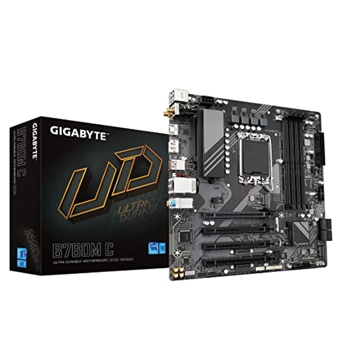 GIGABYTE B760M C (LGA 1700/ Intel/ B760/ Micro ATX/ DDR5/ M.2/ PCIe 4.0/ USB 3.2 Gen 2 Type-C/Realtek Wi-Fi 1GbE LAN/Q-Flash Plus/PCIe EZ-Latch/Motherboard) by GIGABYTE - Used - Like New condition - US$118.13
