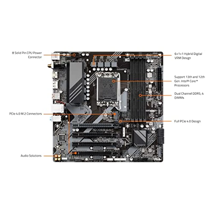 GIGABYTE B760M C (LGA 1700/ Intel/ B760/ Micro ATX/ DDR5/ M.2/ PCIe 4.0/ USB 3.2 Gen 2 Type-C/Realtek Wi-Fi 1GbE LAN/Q-Flash Plus/PCIe EZ-Latch/Motherboard) by GIGABYTE - Image 5