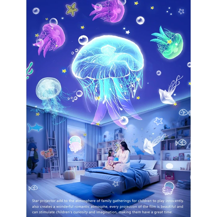 21 Sets of Films, Projector Night Light for Kids Bedroom, Ceiling, Kids Night Light Projector, Star Galaxy Projector for Baby Girls with 360 degrees Rotation, Dimmable, Birthday, Christmas, Gifts, Room Decor by Eigther - Image 5