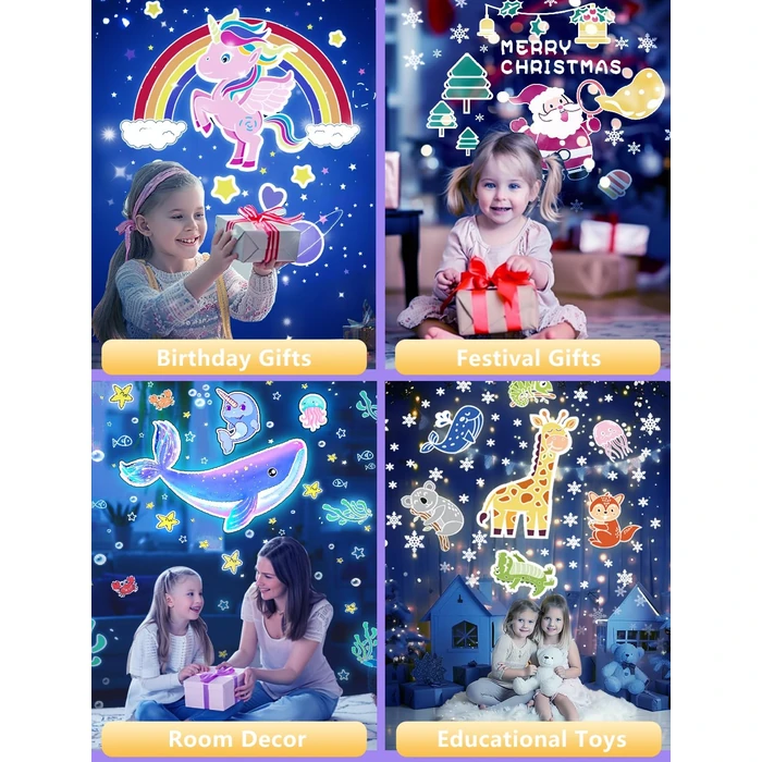 21 Sets of Films, Projector Night Light for Kids Bedroom, Ceiling, Kids Night Light Projector, Star Galaxy Projector for Baby Girls with 360 degrees Rotation, Dimmable, Birthday, Christmas, Gifts, Room Decor by Eigther - Image 7