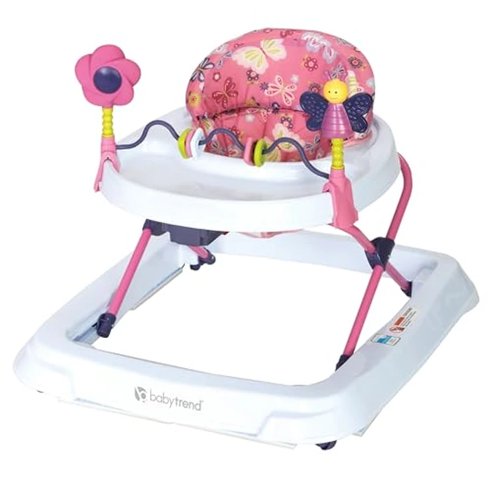 Smart Steps Trend Activity Walker with Removeable Toy Bar, Multi-Directional Front Wheels, Tray, Adjustable Height and Flat Fold Frame for Storage, Ages 6 Months +, Emily Pink by Smart Steps - Used - Very Good condition