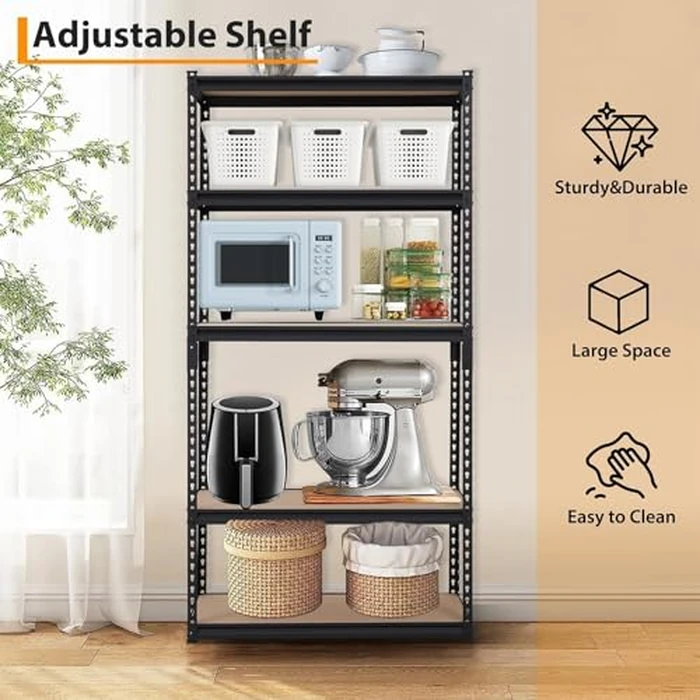 Storage Shelving Unit, 5-Tier Adjustable Metal Storage Shelves, 36" L x 18" W x 72" H Heavy Duty Garage Storage Shelves for Kitchen Pantry Basement Bathroom Laundry by PeakPursuit - Image 6