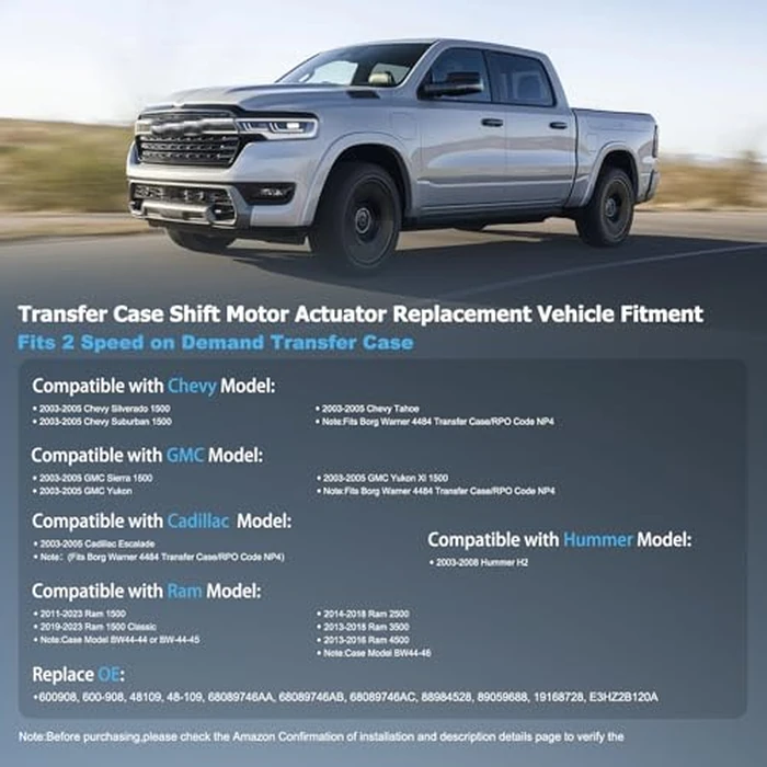 OTO-K 4WD Transfer Case Motor Actuator Compatible with Chevy Silverado Suburban Tahoe GMC Yukon XL 1500 Ram 1500 2500 3500 4500 Cadillac Escalade Hummer H2,4WD Actuator Replace#600-908 68089746AA by OTO-KAUTOPARTS - Image 2