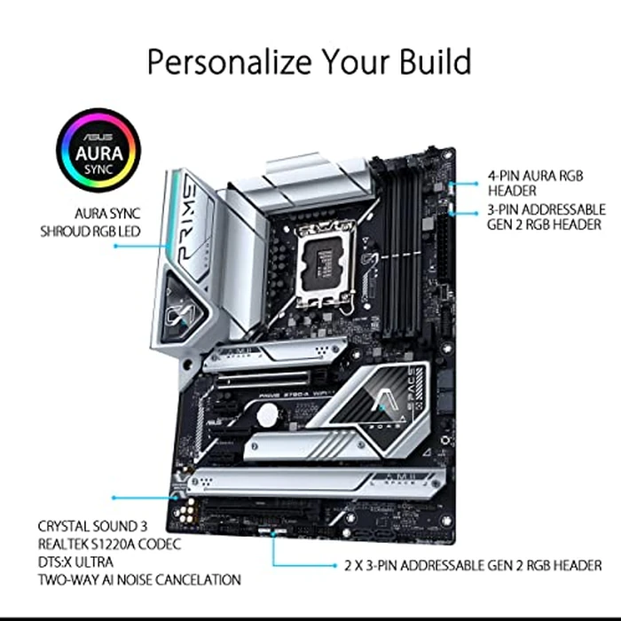 ASUS Prime Z790-A WiFi 6E LGA 1700(Intel 14th,13th&12th) ATX Motherboard (16+1 DrMOS, PCIe 5.0,DDR5,4X M.2 Slots,2.5 Gb LAN,USB 3.2 Gen 2 Front Panel Type-C, Thunderbolt 4/USB4, DP) by ASUS - Image 3