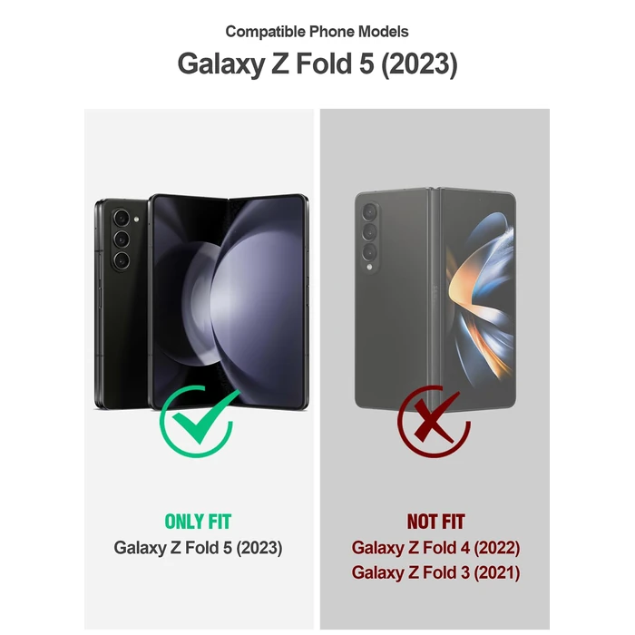 Poetic Guardian Case for Samsung Galaxy Z Fold 5 7.6 Inch,[Kickstand][Mil-Grade Protection] Ultra-Thin Full-Body Hybrid Shockproof Protective Rugged Cover with Built-in Screen Protector, Blue/Clear by Poetic - Image 2