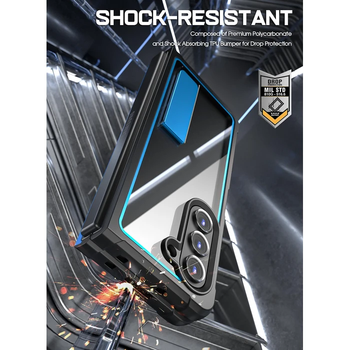 Poetic Guardian Case for Samsung Galaxy Z Fold 5 7.6 Inch,[Kickstand][Mil-Grade Protection] Ultra-Thin Full-Body Hybrid Shockproof Protective Rugged Cover with Built-in Screen Protector, Blue/Clear by Poetic - Image 6