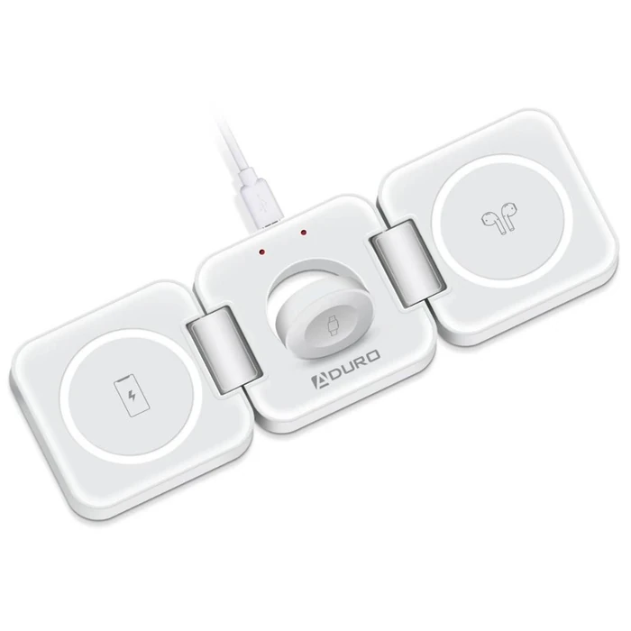 Aduro PowerUp Trinity 3-IN-1 Wireless Charging for Apple product - White by Aduro - Image 1