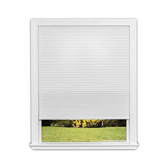 Redi Shade No Tools Easy Lift Trim-at-Home Cordless Cellular Light Filtering Fabric Shade White, 30" W x 64" L, (Fits windows 19"- 30") by Redi Shade - Used - Acceptable condition - US$23.15