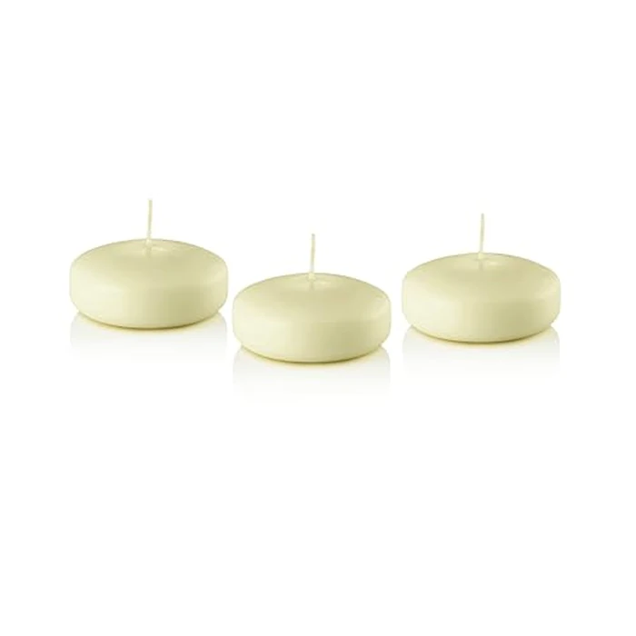 D'light Online Large 3 Inch Ivory Floating Candles Bulk Pack for Events, Centerpieces, Spa, Pool, Home Decor, for Cylinder Vases, Special Occasions and Holiday Decor - (Ivory, Set of 36) by D'light Online - Used - Very Good condition - US$31.99