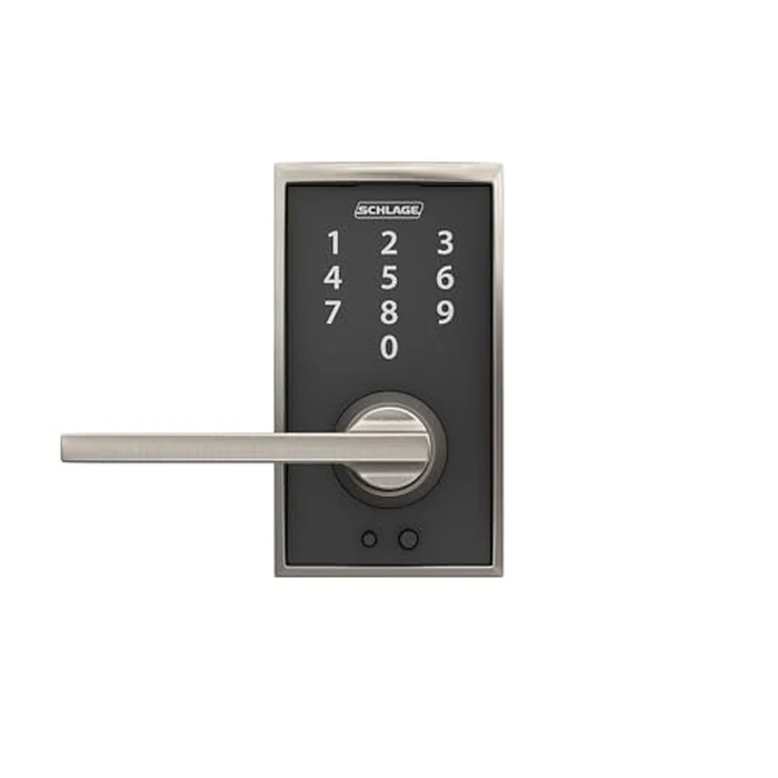 Schlage Touch Century Electronic Lock with Lever Handle, Touchscreen Keypad, Keyless Front Door Entry, Satin Nickel, FE695 V CEN 619 LAT by SCHLAGE - Image 6