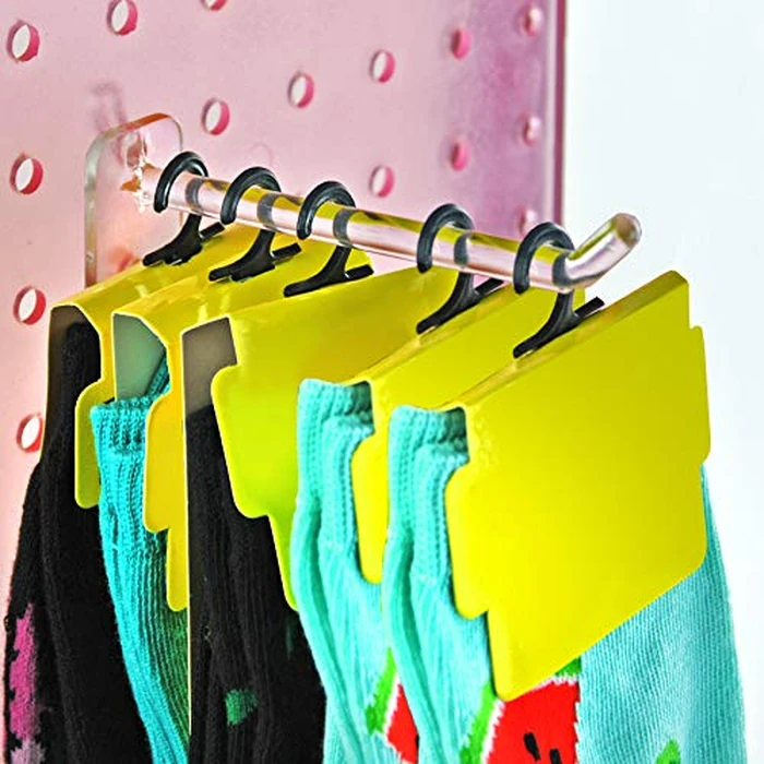 Azar Displays 800006-C Pack of 50 Clear Pegboard Hooks (Also Available in Black & White) - 6” Pegboard Hook Set (2” & 4” Pegboard J Hooks Also Available) - Polycarbonate Plastic Hooks for Retail by Azar Displays - Image 3