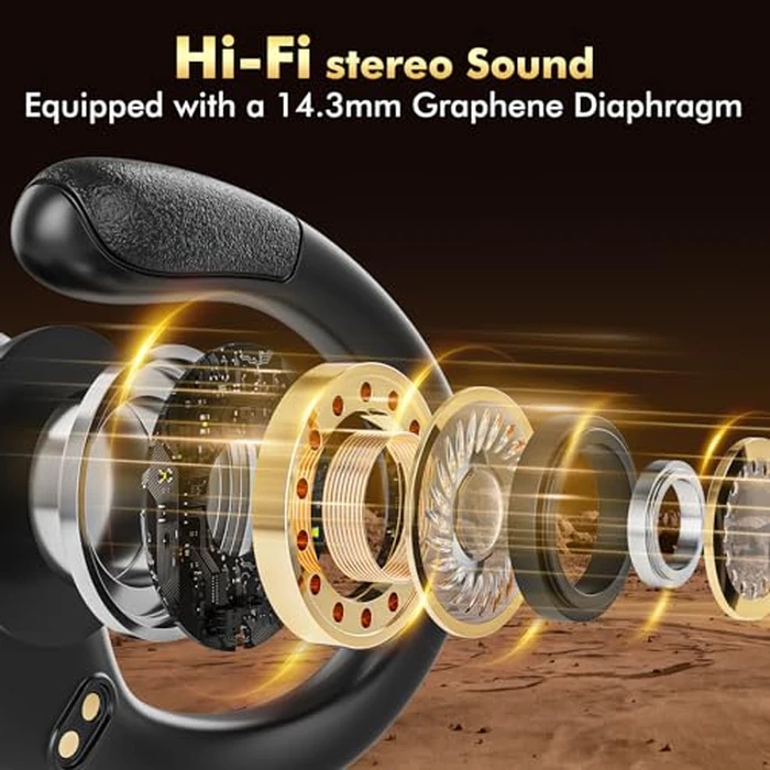 Wireless Earbuds, Sports Bluetooth Headphones, 80Hrs Playtime Ear Buds with LED Power Display, Noise Canceling Headset, IPX7 Waterproof Earphones for Workout/Running Z (Deep Black) by HAOYUYAN - Image 3