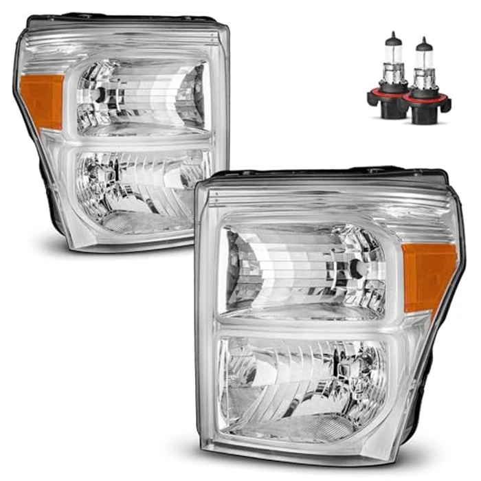 Vizotae Headlights Assembly for 2011-2016 Ford F250 F350 F450 F550 Super Duty Headlamp Replacement, High/Low Beam W/Bulbs, Driver&Passenger Side by Vizotae - Used - Acceptable condition