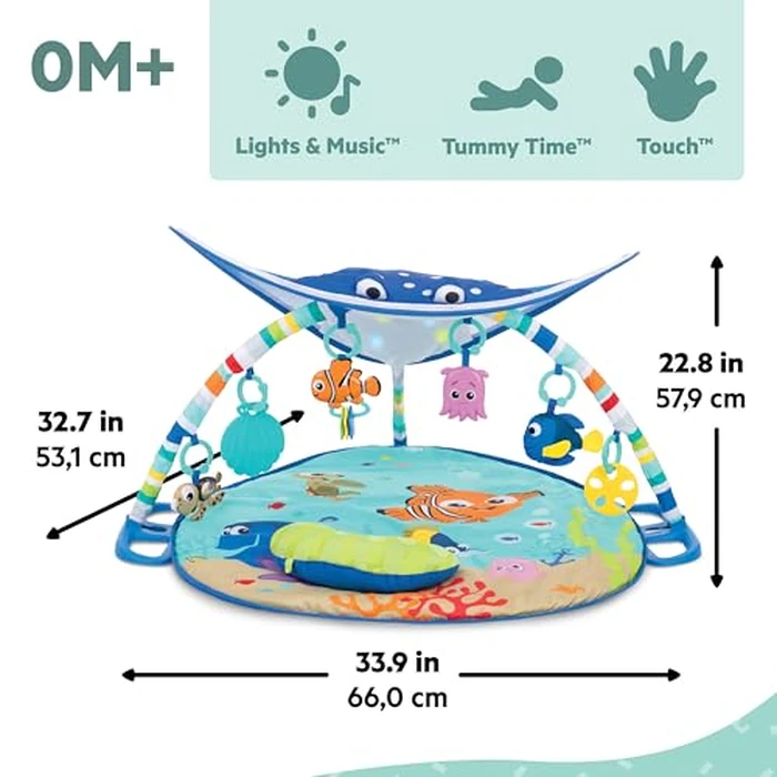 Bright Starts Disney Baby Finding Nemo Mr. Ray Ocean Lights & Music Gym, Ages Newborn + by Bright Starts - Image 3