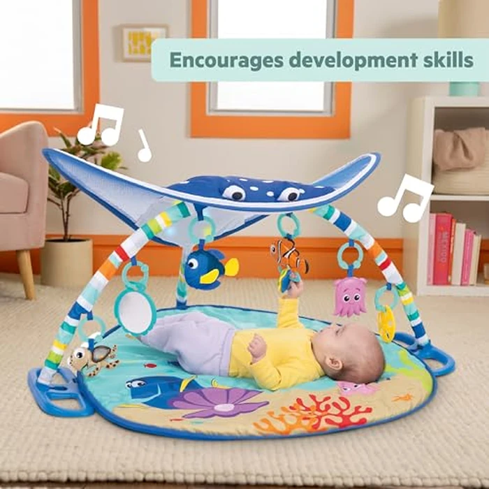 Bright Starts Disney Baby Finding Nemo Mr. Ray Ocean Lights & Music Gym, Ages Newborn + by Bright Starts - Image 7