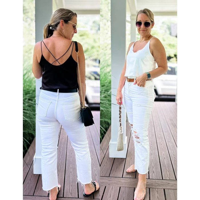 Ekouaer Womens 2-Pack Silk Satin Camisole Tank Top V Neck Sexy Cross Back Spaghetti Strap Cami Sleeveless Lounge Tops by Ekouaer - Image 6