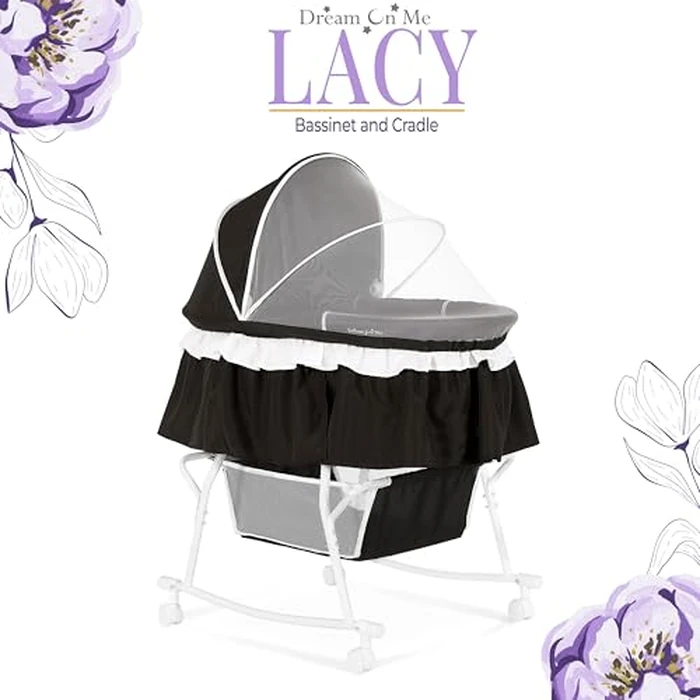 Dream On Me Lacy Portable 2-in-1 Bassinet, Light Grey by Dream On Me - Image 2
