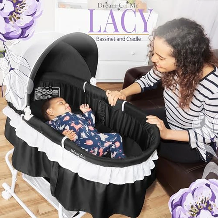 Dream On Me Lacy Portable 2-in-1 Bassinet, Light Grey by Dream On Me - Image 6