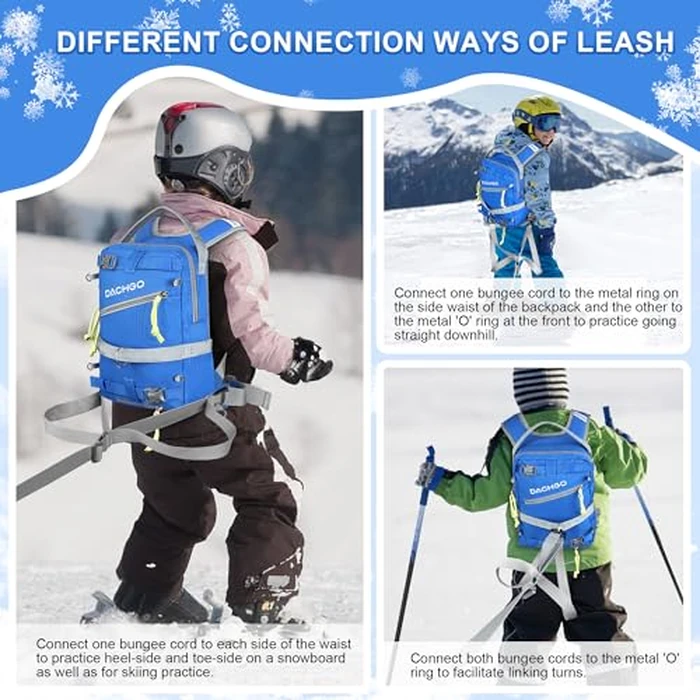 Dachgo Ski and Snowboard Harness with Training Leash for Kids - Teach Your Child The Fundamentals of Skiing or Snowboarding (Blue) by Dachgo - Image 5