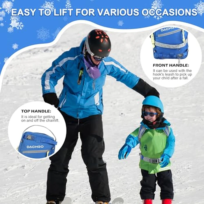 Dachgo Ski and Snowboard Harness with Training Leash for Kids - Teach Your Child The Fundamentals of Skiing or Snowboarding (Blue) by Dachgo - Image 6