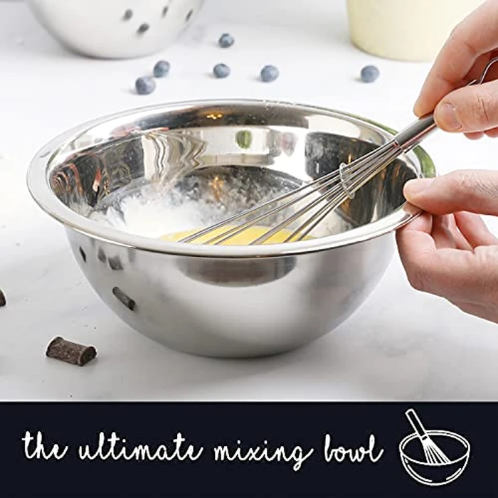 WHYSKO Meal Prep Stainless Steel Mixing Bowl (5-Piece Set) Home, Refrigerator, and Kitchen Food Storage Organizers | Ecofriendly, Heavy Duty, No Lids by WHYSKO - Image 4