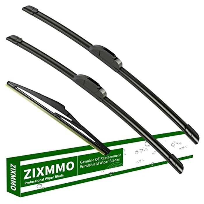 ZIXMMO 24"+20" windshield wiper blades with 11" Rear Wiper Blades Set Replacement for 2011-2015 Kia Sorento,2010-2019 Kia Soul,2015-2019 Soul EV -Original Factory Quality (Set of 3) U/J Hook by ZIXMMO - Image 1